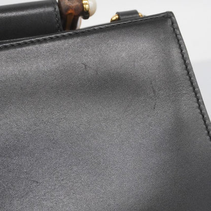 Gucci Handbag Bamboo 470271 Leather Black Red Gold Hardware 2way Bag Ladies