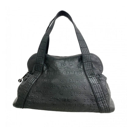 Chanel Tote Bag Unlimited Lambskin Black Silver Hardware Women's