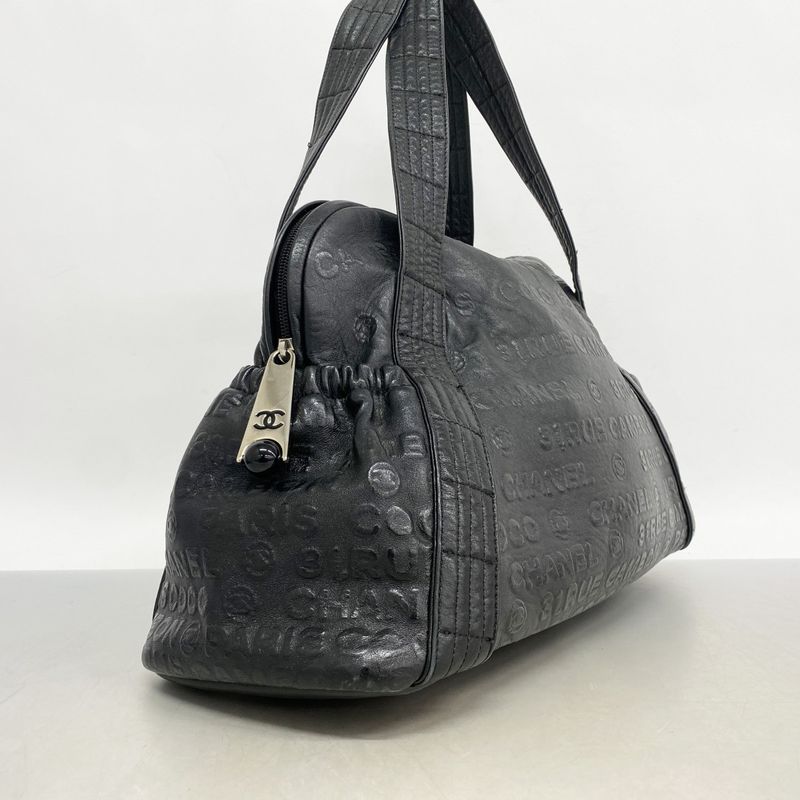 Chanel Tote Bag Unlimited Lambskin Black Silver Hardware Women's