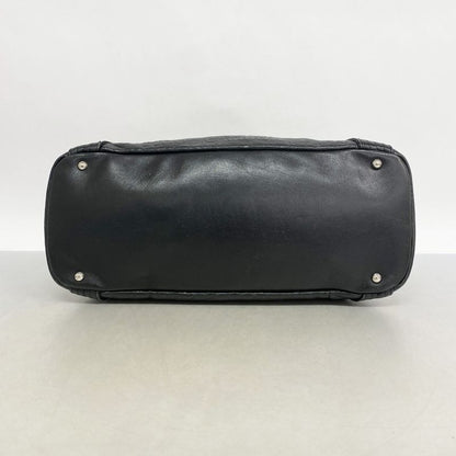 Chanel Tote Bag Unlimited Lambskin Black Silver Hardware Women's