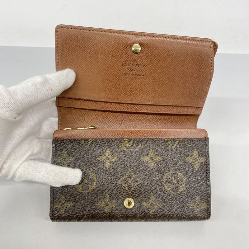 Louis Vuitton Wallet Monogram Portomone Vietresor M61730 Brown Ladies