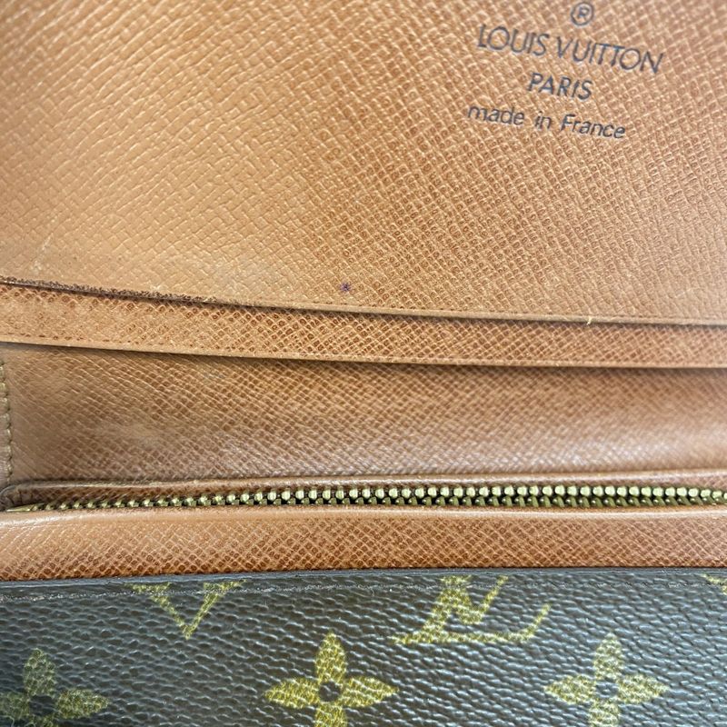 Louis Vuitton Wallet Monogram Portomone Vietresor M61730 Brown Ladies