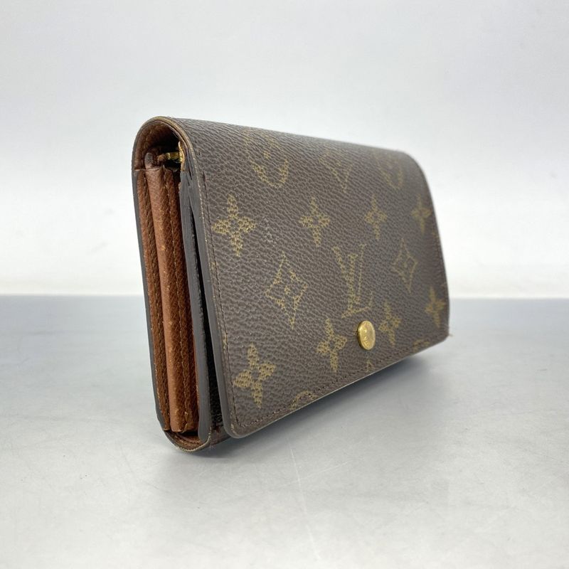 Louis Vuitton Wallet Monogram Portomone Vietresor M61730 Brown Ladies
