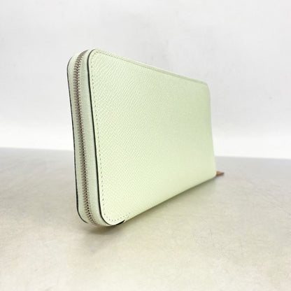 Hermes Long Wallet Azap Long Silk-in Vaux Epson Vert Peppermint Silver Hardware