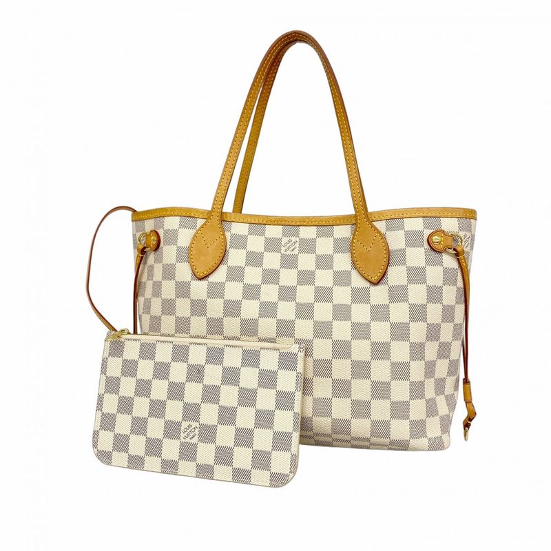 Louis Vuitton Tote Bag Damier Azure Neverfull PM N41362 White Ladies