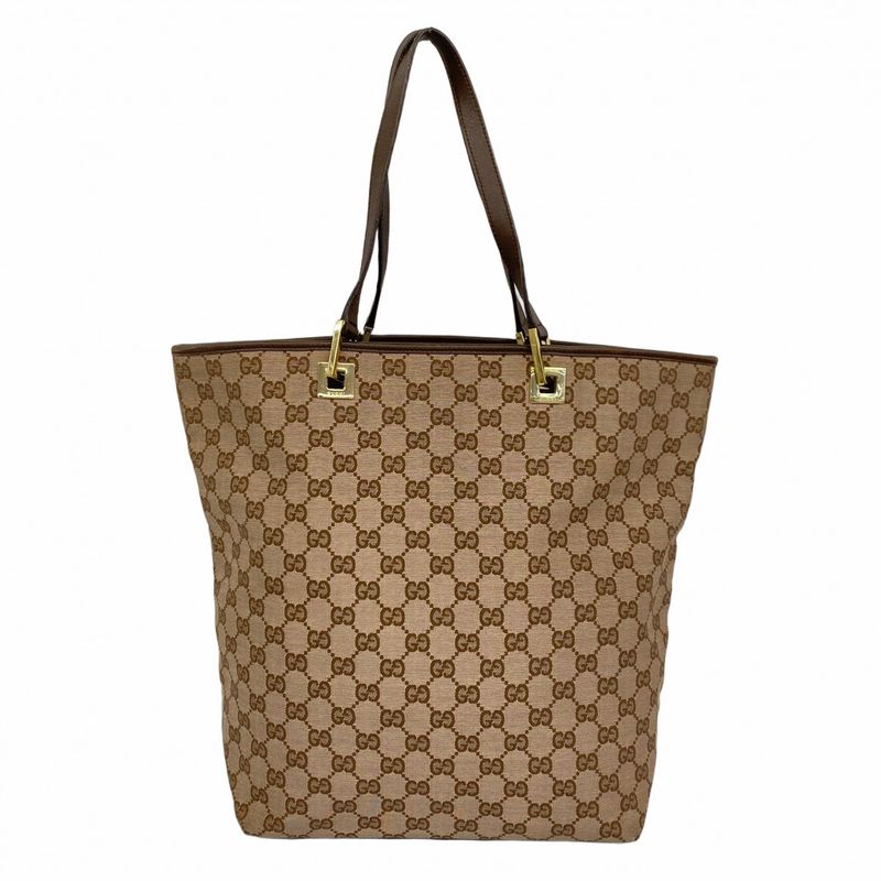 Gucci Tote Bag GG Canvas 002 1098 Canvas Brown Chien Pan Gold Hardware Women's