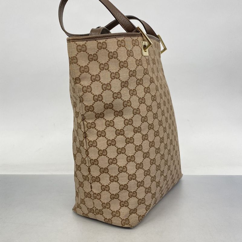 Gucci Tote Bag GG Canvas 002 1098 Canvas Brown Chien Pan Gold Hardware Women's