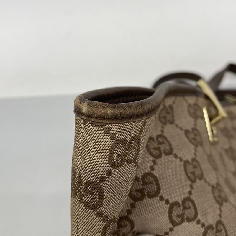 Gucci Tote Bag GG Canvas 002 1098 Canvas Brown Chien Pan Gold Hardware Women's