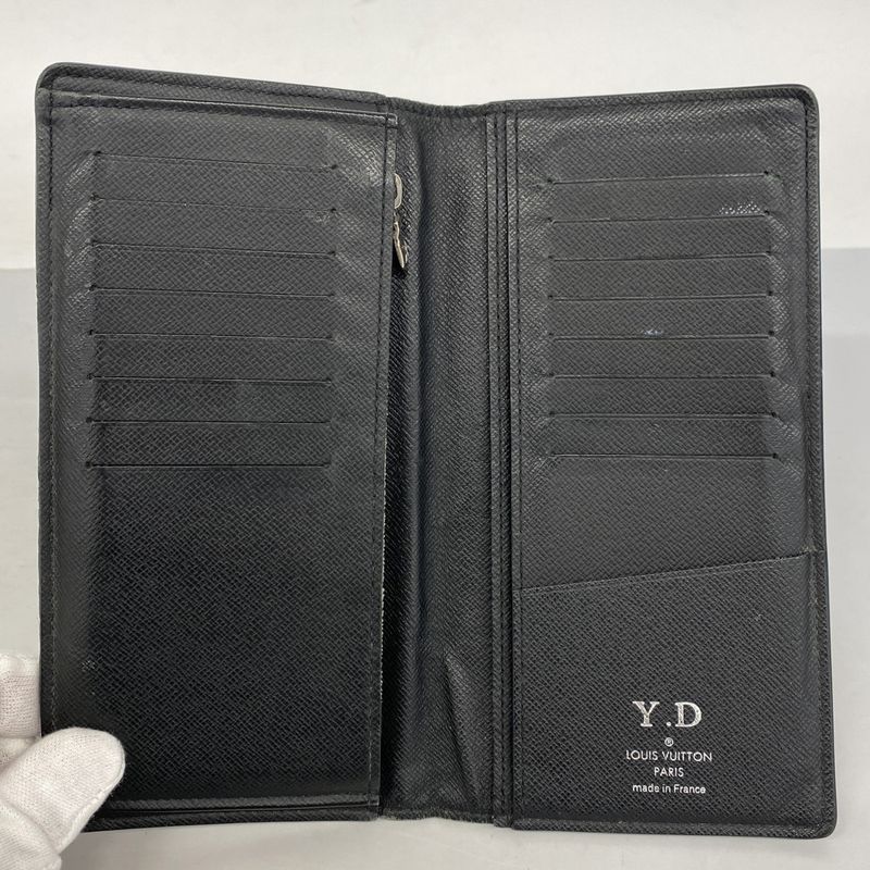 Louis Vuitton Long Wallet Taiga Portefeuille Brother M30285 Noir Black Men's