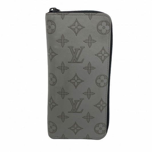 Louis Vuitton Long Wallet Monogram Shadow Zippy Wallet Vertical M81384 Gray