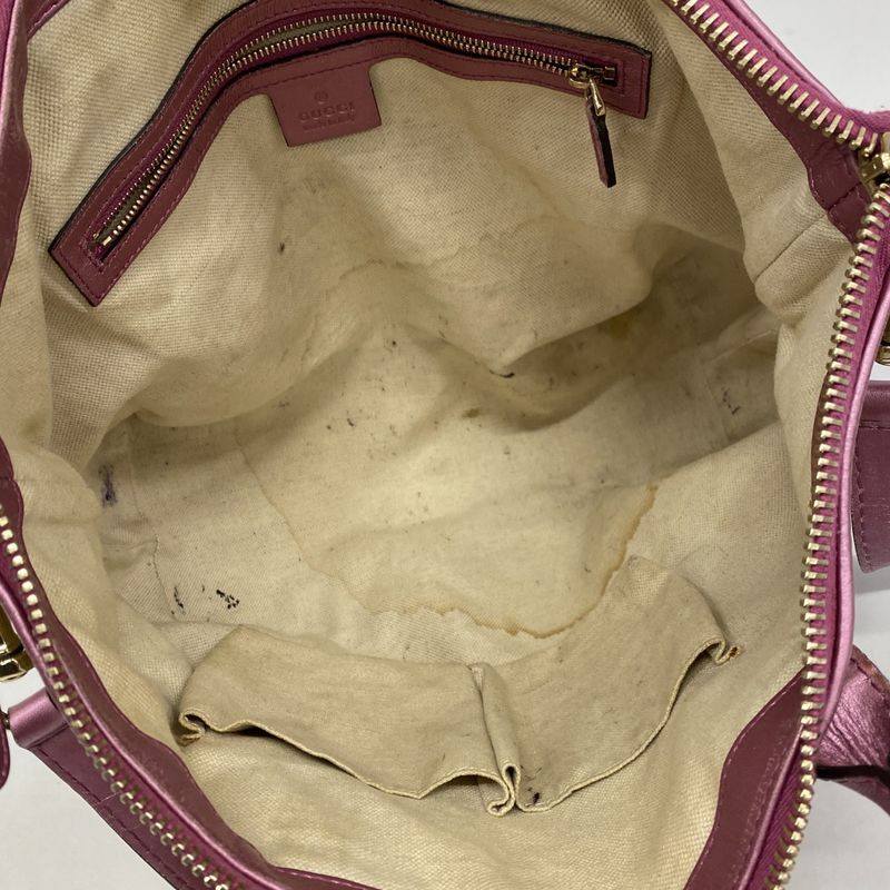 Gucci Tote Bag GG Canvas 269957 Canvas Brown Pink Chien Pan Gold Hardware 2way