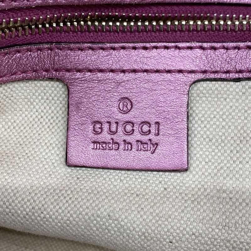 Gucci Tote Bag GG Canvas 269957 Canvas Brown Pink Chien Pan Gold Hardware 2way