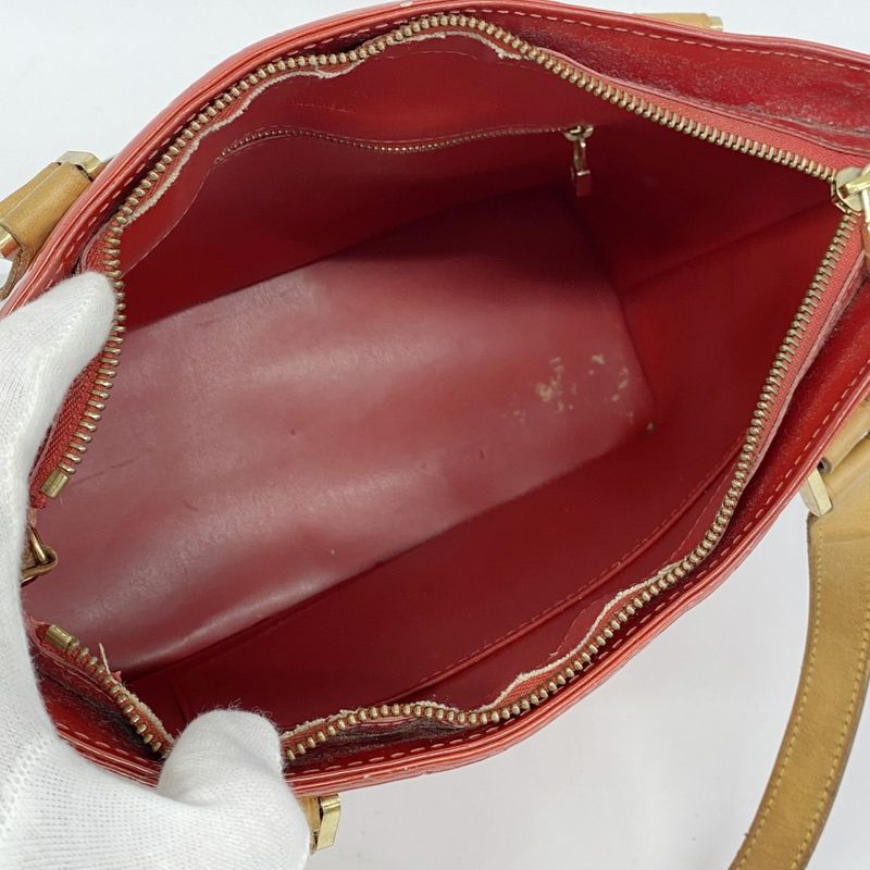 Louis Vuitton Tote Bag Vernis Houston M91092 Rouge Ladies