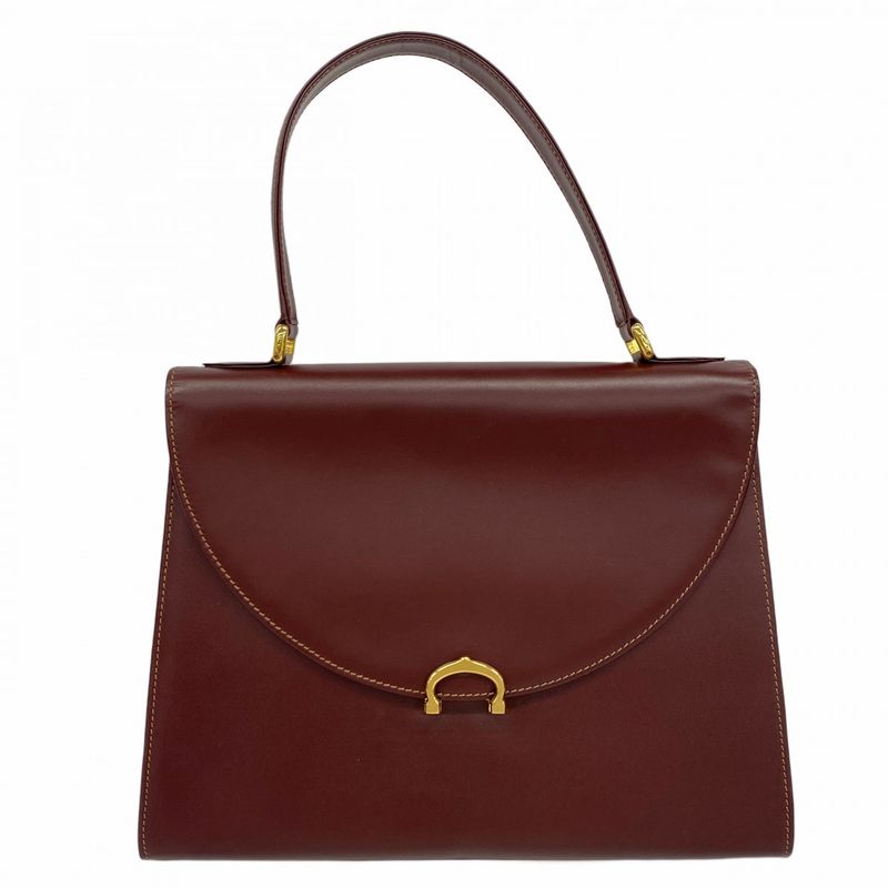 Cartier Handbag Must Leather Bordeaux Gold Hardware Women