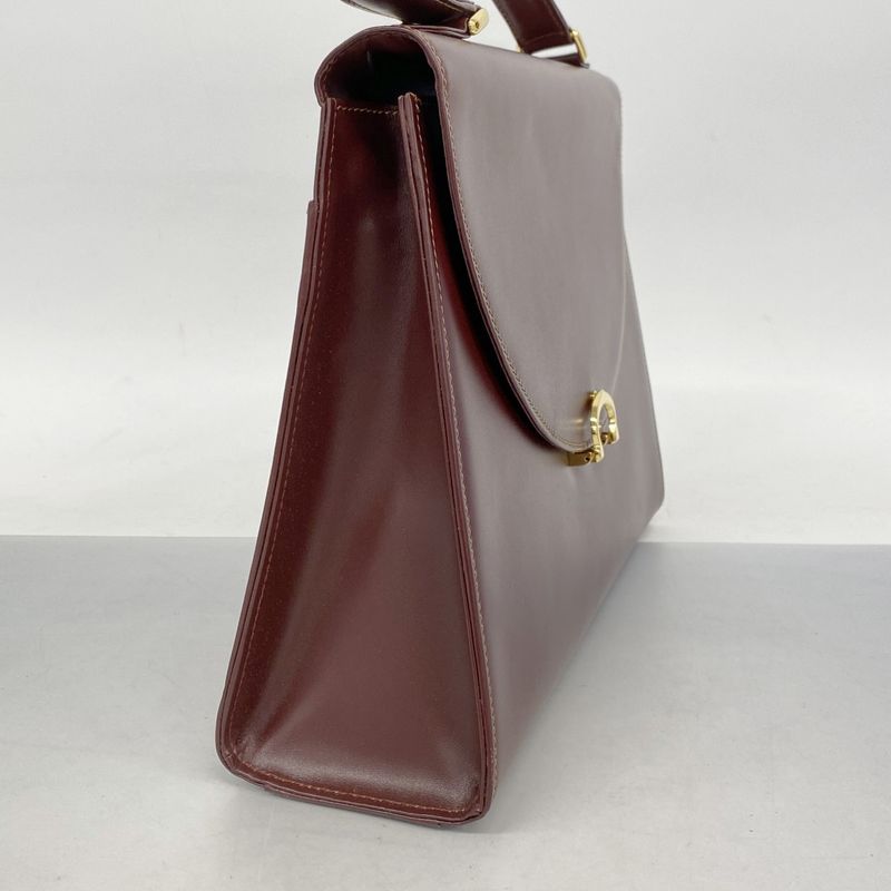 Cartier Handbag Must Leather Bordeaux Gold Hardware Women