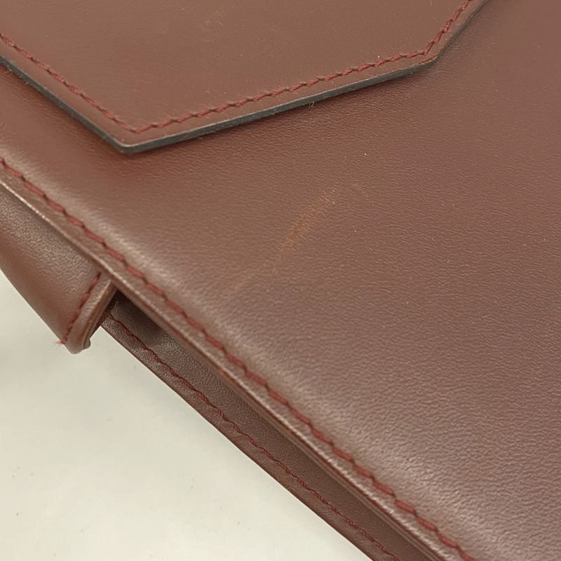 Cartier Clutch Bag Must Leather Bordeaux Gold Hardware Men Women Unisex