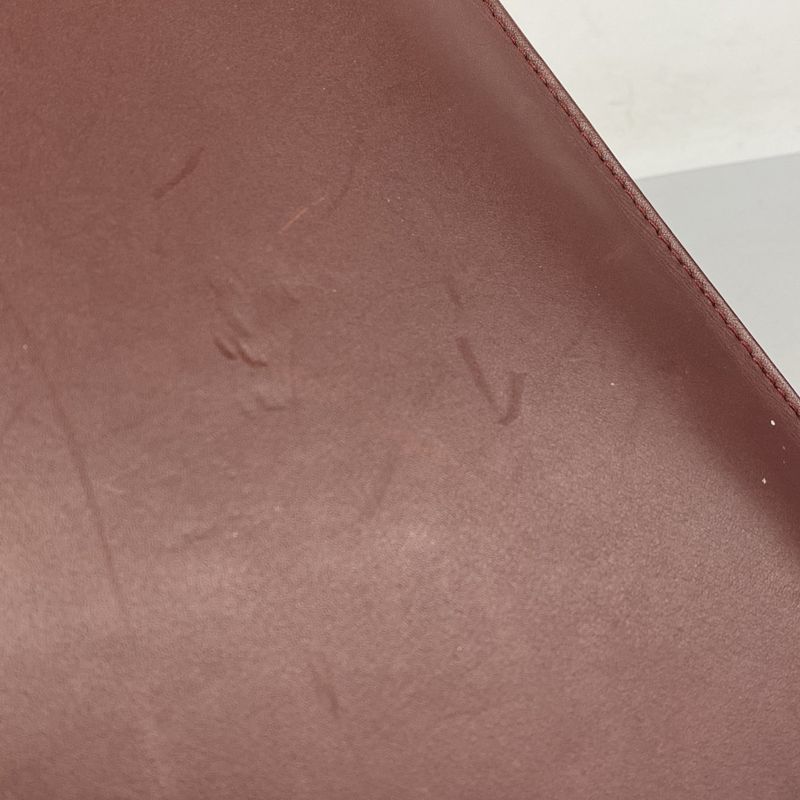 Cartier Clutch Bag Must Leather Bordeaux Gold Hardware Men Women Unisex