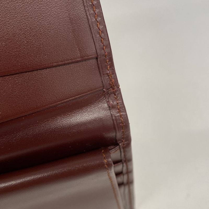 Cartier Trifold Long Wallet Must Leather Bordeaux Gold Hardware Ladies