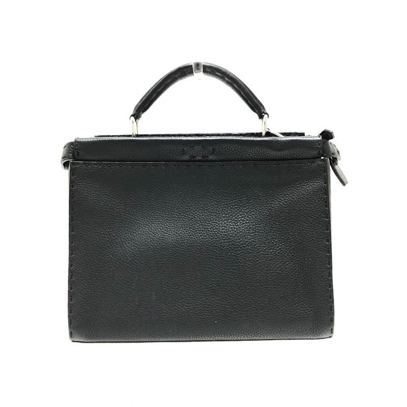 Fendi Handbag Selleria Peekaboo Fit Mini 7va422 Leather Black