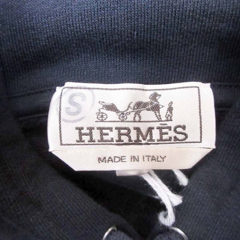 23AW Hermes Etriers Decales Armor Decaled Teal Leather Patch Hoodie Parka