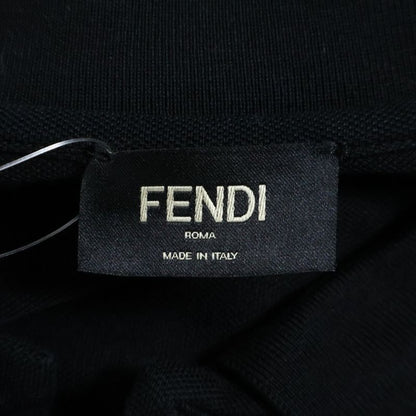 Fendi Monster Embroidery Pique Short Sleeve Polo Shirt Black Fy0985 A876