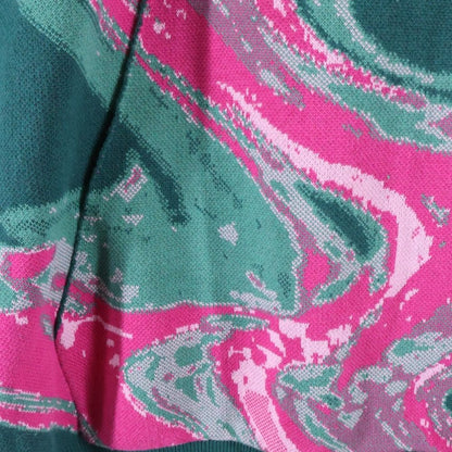 Louis Vuitton 23 AW Graphic Logo Jacquard Pullover Hoodie Green Pink