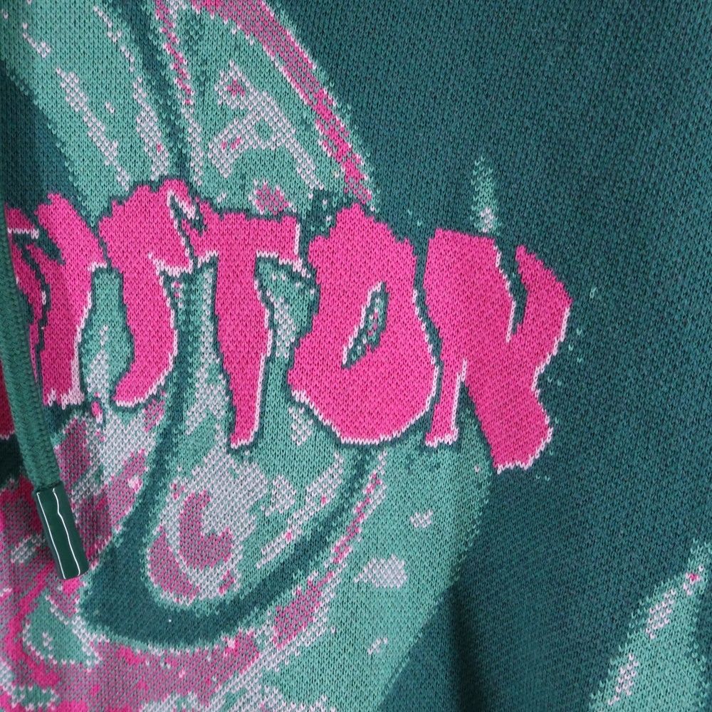 Louis Vuitton 23 AW Graphic Logo Jacquard Pullover Hoodie Green Pink