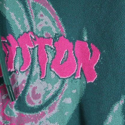 Louis Vuitton 23 AW Graphic Logo Jacquard Pullover Hoodie Green Pink
