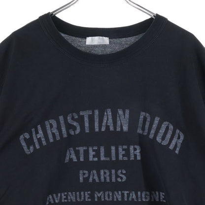 DIOR 21SS Atelier Logo Print Crew Neck Short Sleeve T-shirt Cut And Sewn Black