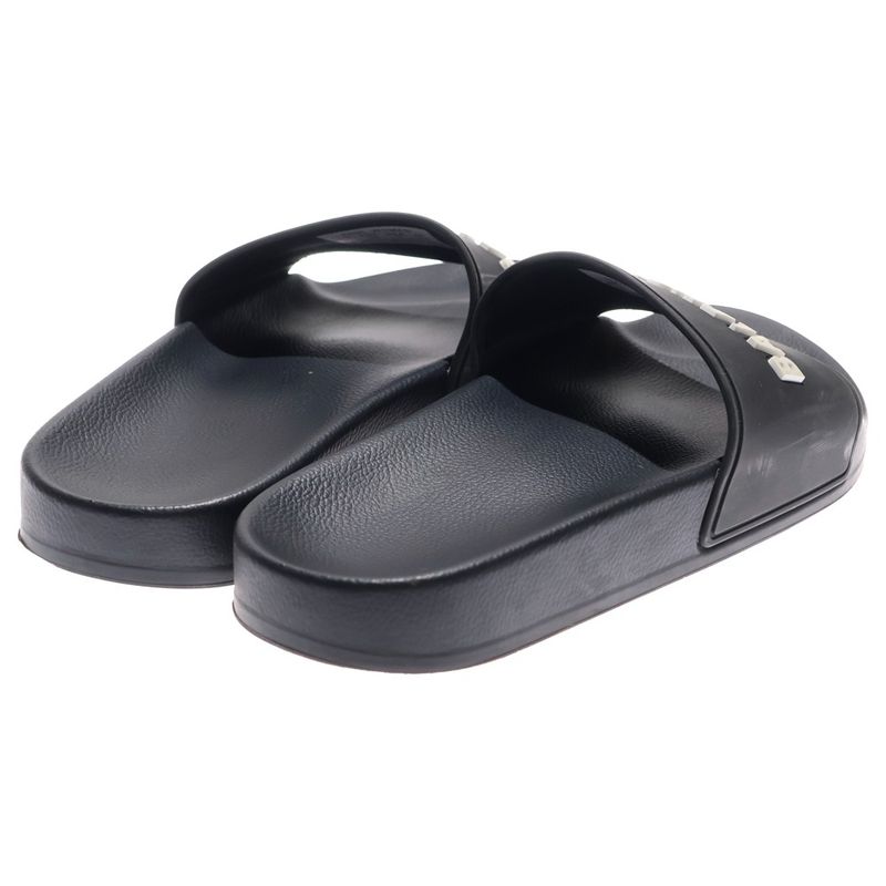Balenciaga POOL Slides Pool Slide Rubber Logo Flat Shower Sandals Black Women's