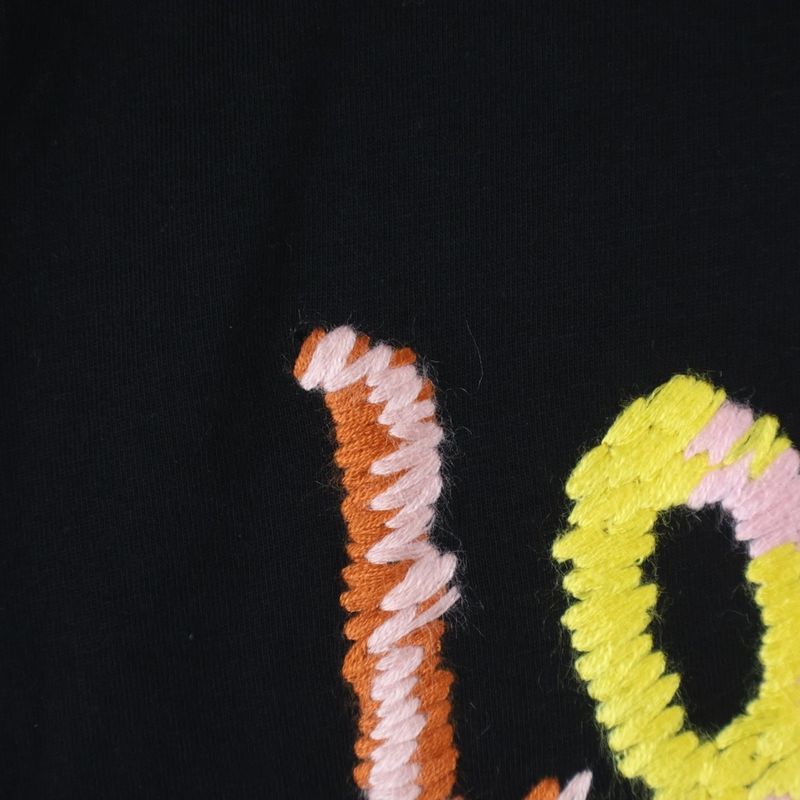Loewe Multicolor Logo Embroidery Crew Neck Short Sleeve T-shirt Cut And Sewn