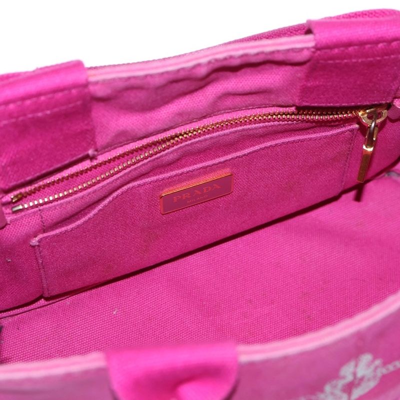 Prada Canapa 1bg439 Canapa Canvas 2WAY Tote Bag Pink
