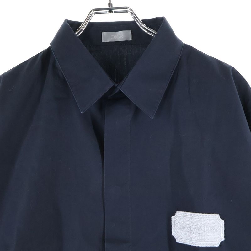 DIOR Patch Logo Hiyo Button Long Sleeve Shirt Black 313c545a1581