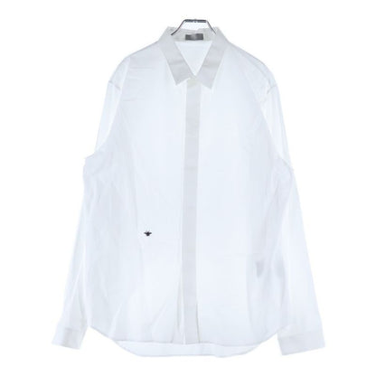 DIOR 17SS BEE Logo Embroidery Hiyo Button Long Sleeve Shirt White 733c518b1581