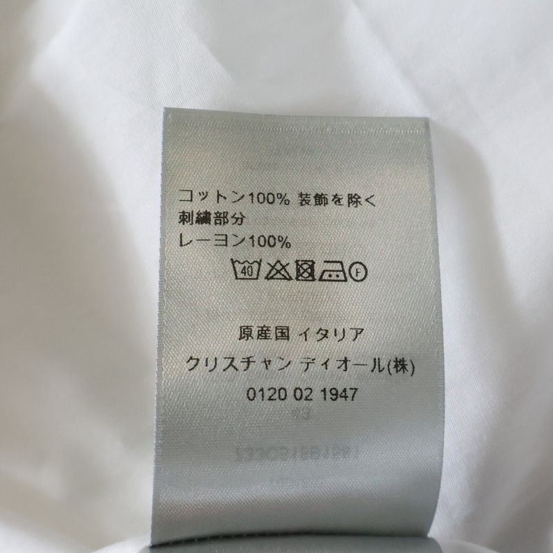 DIOR 17SS BEE Logo Embroidery Hiyo Button Long Sleeve Shirt White 733c518b1581