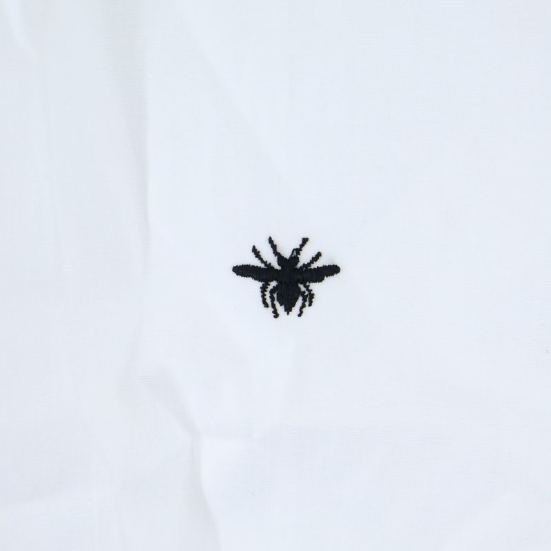 DIOR 17SS BEE Logo Embroidery Hiyo Button Long Sleeve Shirt White 733c518b1581