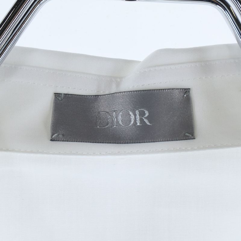 DIOR 17SS BEE Logo Embroidery Hiyo Button Long Sleeve Shirt White 733c518b1581