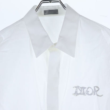 DIOR ×peter Doig Logo Embroidery Hiyoku Button Long Sleeve Shirt White 143c595b1