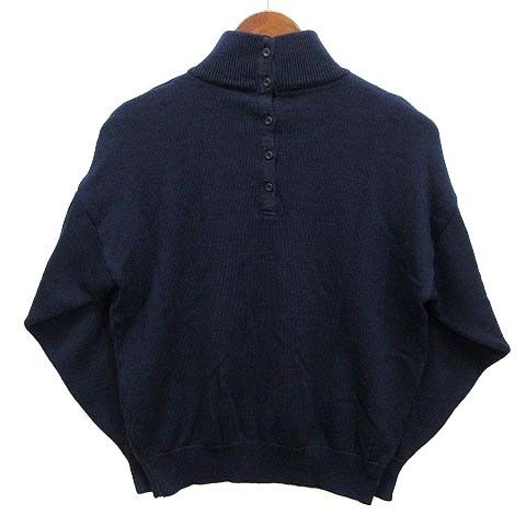 Christian Dior Sports Wool Knit High Neck Sweater Long Sleeve One Point