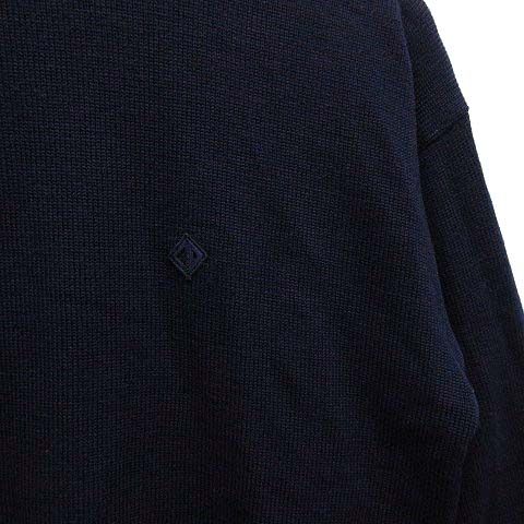 Christian Dior Sports Wool Knit High Neck Sweater Long Sleeve One Point