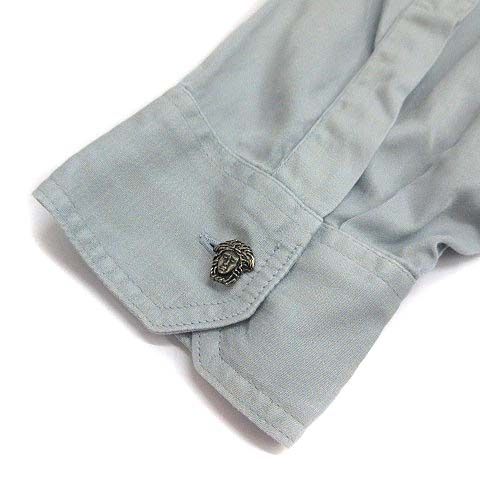 Versace Jeans Versace Jeans Couture Medusa Metal Button Pinstripe Long Sleeve