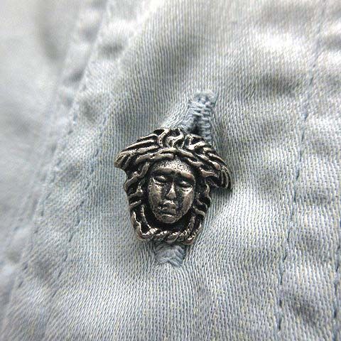 Versace Jeans Versace Jeans Couture Medusa Metal Button Pinstripe Long Sleeve