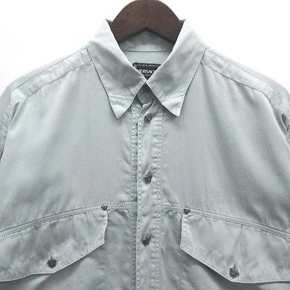 Versace Jeans Versace Jeans Couture Medusa Metal Button Pinstripe Long Sleeve