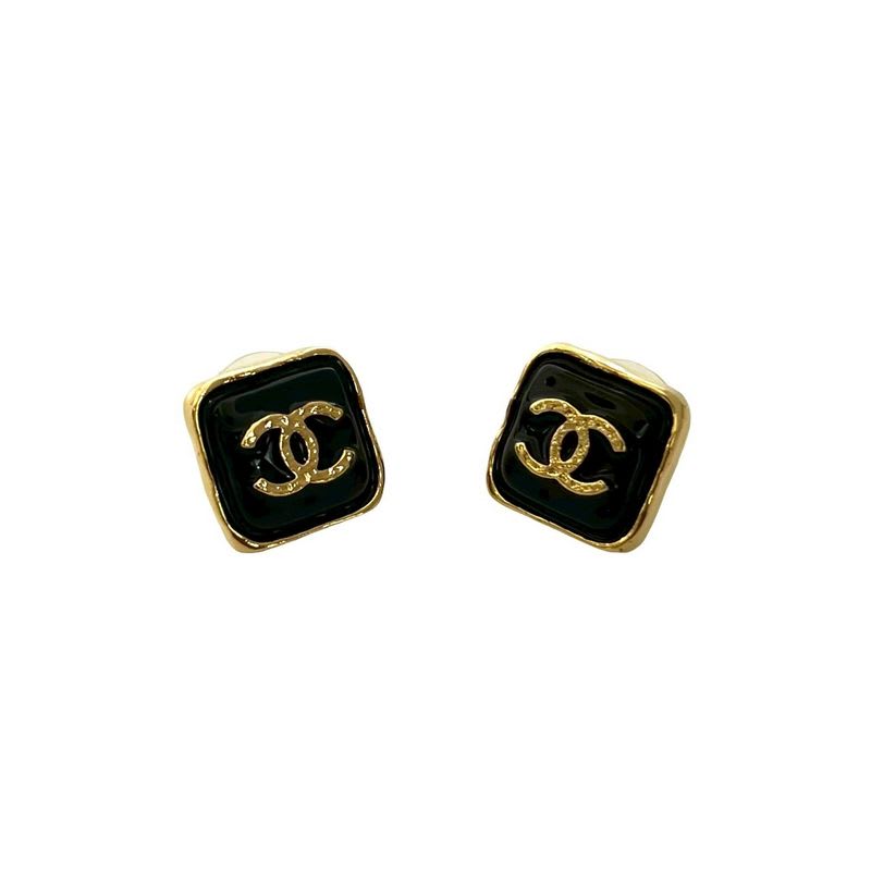 Chanel Coco Mark Motif Square GP Plated Earrings 23BK