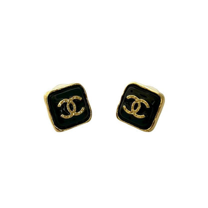 Chanel Coco Mark Motif Square GP Plated Earrings 23BK