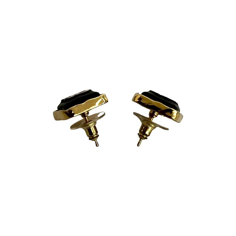 Chanel Coco Mark Motif Square GP Plated Earrings 23BK