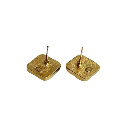 Chanel Coco Mark Motif Square GP Plated Earrings 23BK
