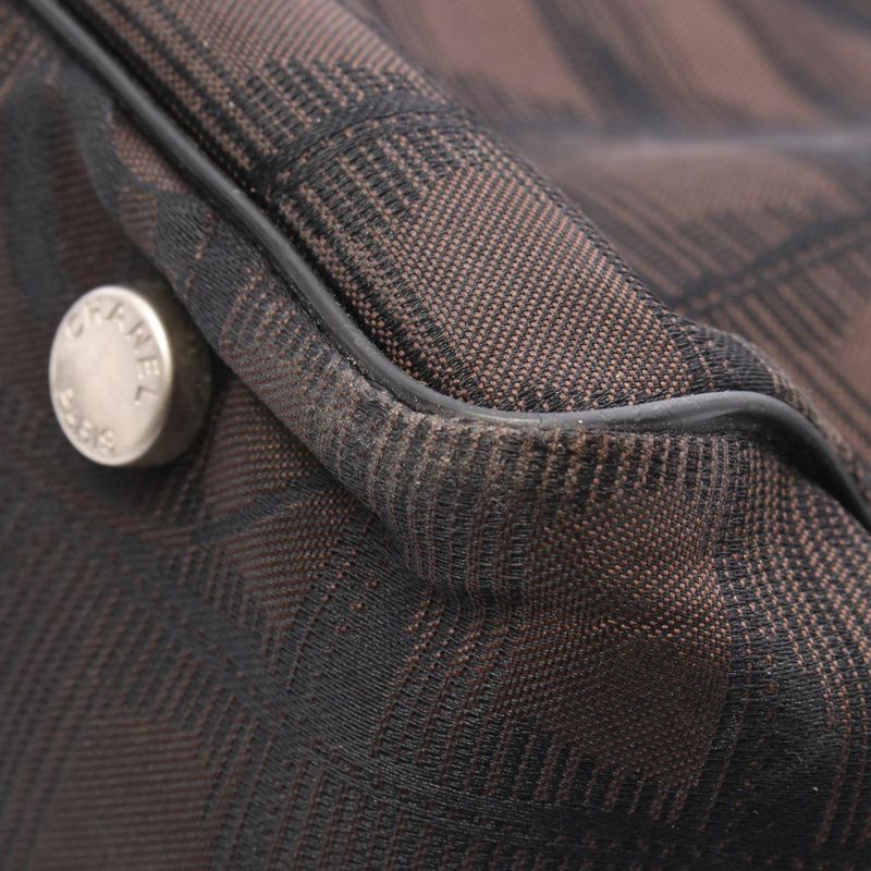 Chanel Tote Bag New Travel Line PM A20457 Dark Brown Canvas Leather New Travel