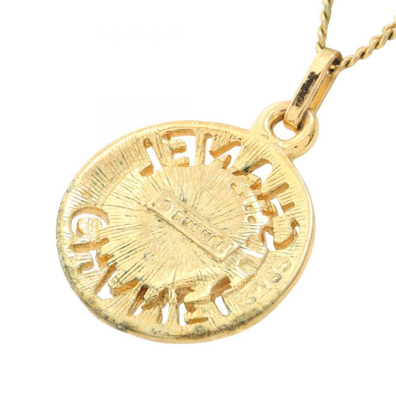 Chanel Necklace Logo GP (gold Plated) Necklace Ladies Used A