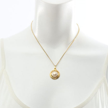 Chanel Necklace Logo GP (gold Plated) Necklace Ladies Used A